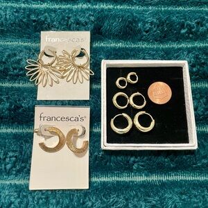 Francesca's Collections Gold Sunburst Earrings
